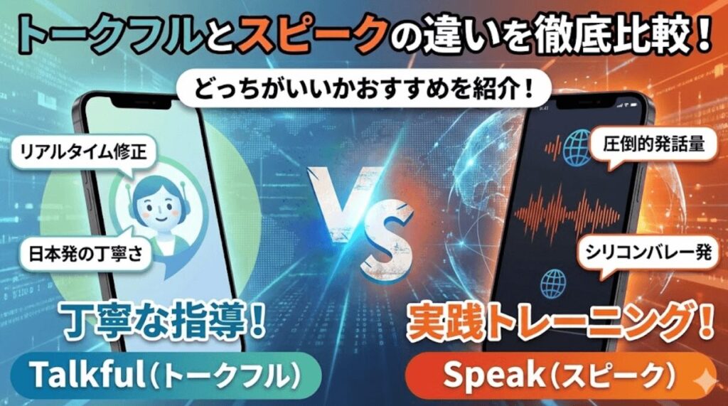 Talkful（トークフル）とSpeak（スピーク）を比較！7つの違いからどっちがいいか徹底解説！
